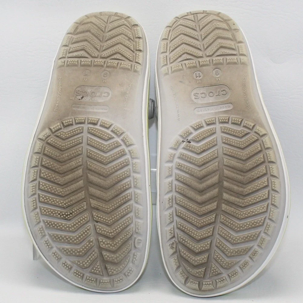 Crocs Crocband Splash Graphic‎ Clogs Lime Green Black White Mens 9 Womens 11